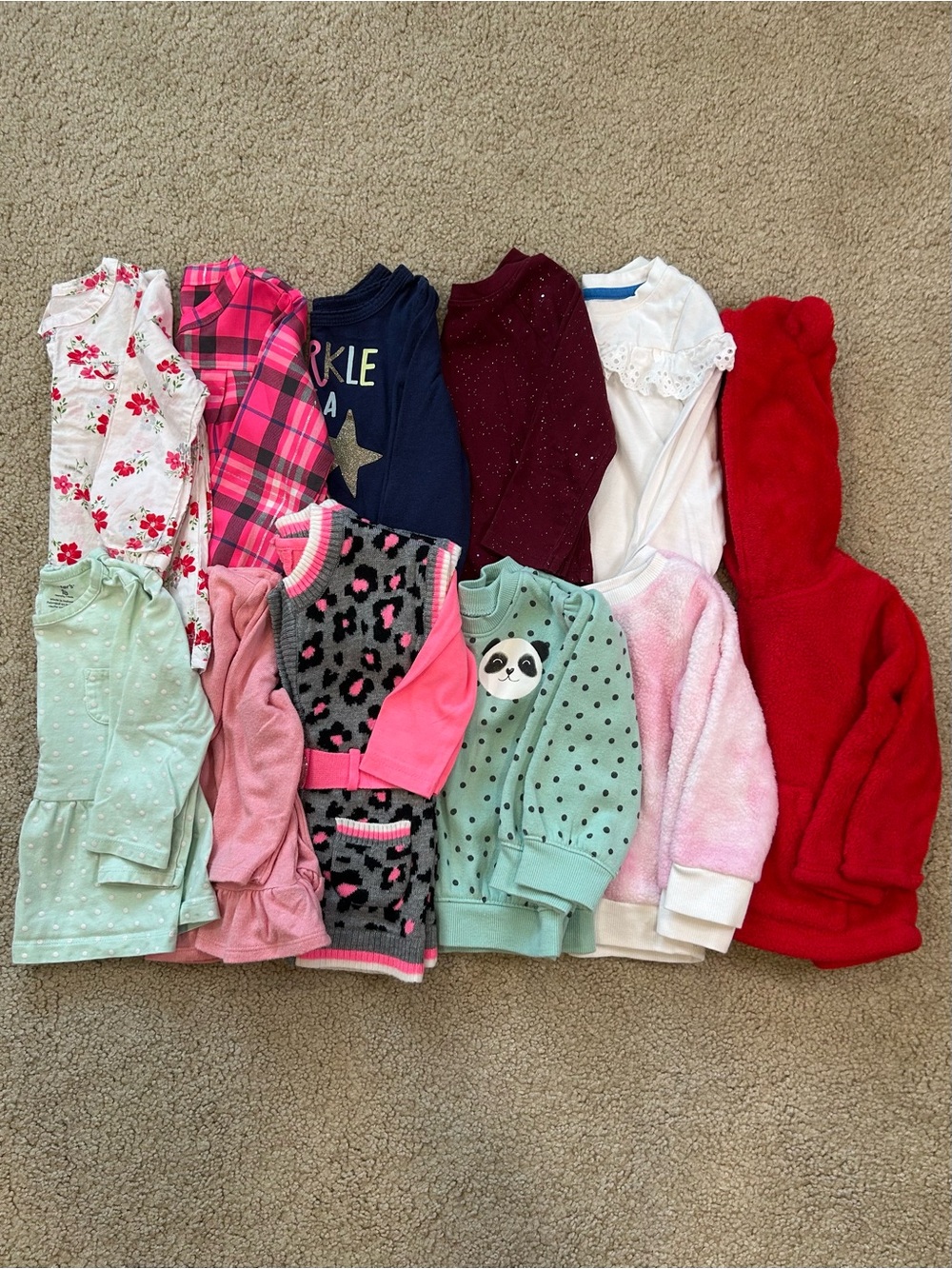 Baby Girl Long-Sleeved Shirts Bundle Size 12-18 Months